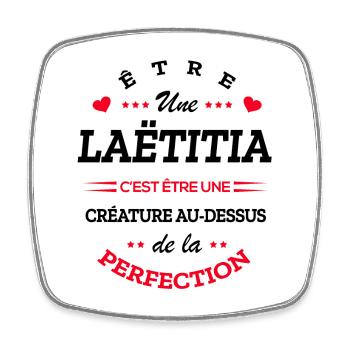 LAËTITIA PARFAITE - NOM LAËTITIA - Magnet carré - blanc - Devant