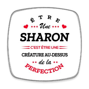 SHARON PARFAITE - NOM SHARON - Magnet carré - blanc - Devant