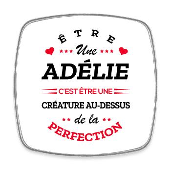 ADÉLIE PARFAITE - NOM ADÉLIE - Magnet carré - blanc - Devant