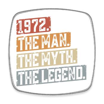 Born 1972 Man Myth Legend Birthday - Square fridge magnet - white - Front