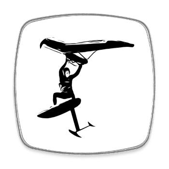Wingfoil Jump - Square fridge magnet - white - Front
