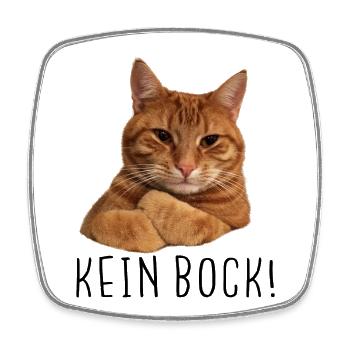 Katze lustiger Spruch " kein Bock ! " Geschenk - Viereckiger Kühlschrankmagnet - Weiß - Vorne