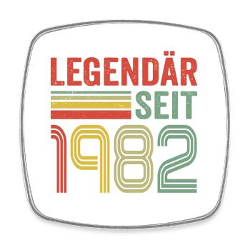 Legendär seit 1982 jahrgang 1982 - Viereckiger Kühlschrankmagnet - Weiß - Vorne