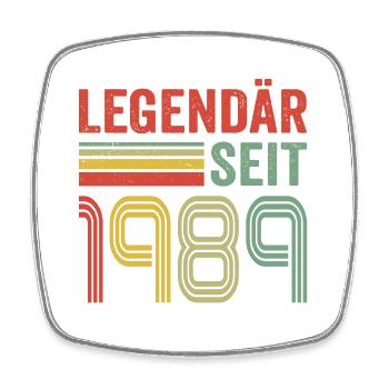 Legendär seit 1989 jahrgang 1989 - Viereckiger Kühlschrankmagnet - Weiß - Vorne