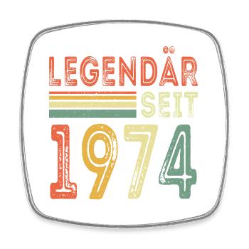 Legendär seit 1974 jahrgang 1974 - Viereckiger Kühlschrankmagnet - Weiß - Vorne
