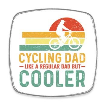 Radfahrer Papa wie ein normaler Vater nur cooler - Viereckiger Kühlschrankmagnet - Weiß - Vorne