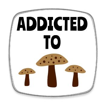 Addicted to fly agarics (drei Fliegenpilze) - Viereckiger Kühlschrankmagnet - Weiß - Vorne