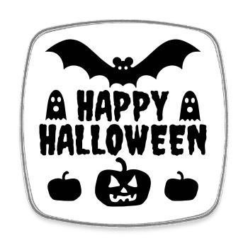 Joyeux Halloween (chauve-souris, fantômes, citrouilles) - Magnet carré - blanc - Devant
