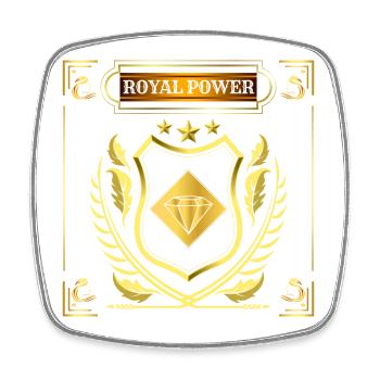 ROYAL POWER / Diamant magique porte-bonheur - Magnet carré - blanc - Devant