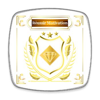 Réussir Motivation / Diamant magique porte-bonheur - Magnet carré - blanc - Devant