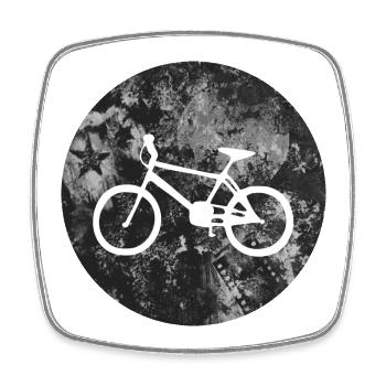 Fahrrad Design - Viereckiger Kühlschrankmagnet - Weiß - Vorne