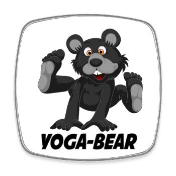 Yoga Bär - Viereckiger Kühlschrankmagnet - Weiß - Vorne