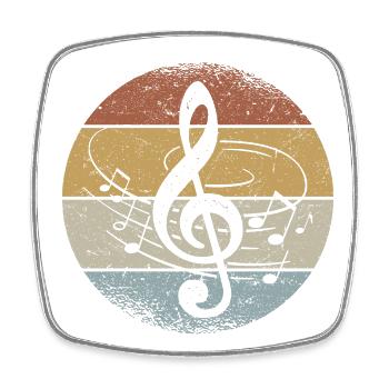 Claviers de violon Notes de musique Retro Clef - Magnet carré - blanc - Devant