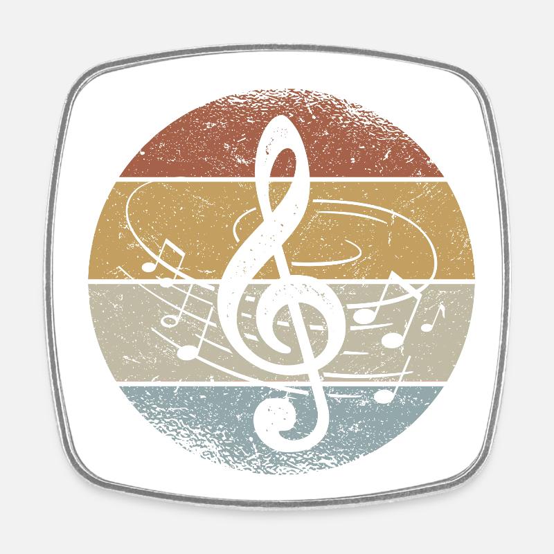 Claviers de violon Notes de musique Retro Clef - Magnet carré - blanc