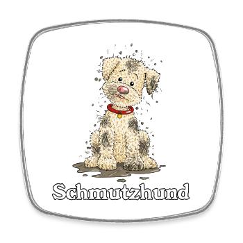 Schmutzhund2 2 - Viereckiger Kühlschrankmagnet - Weiß - Vorne