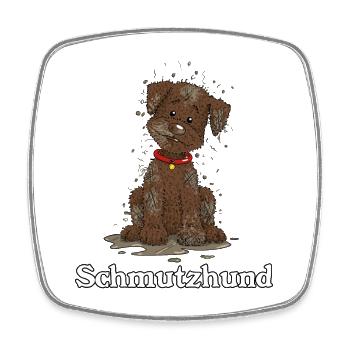 Schmutzhund2 3 - Viereckiger Kühlschrankmagnet - Weiß - Vorne