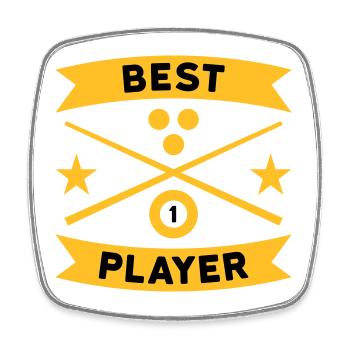 Best billiard player, Billardqueues, Billardkugeln - Viereckiger Kühlschrankmagnet - Weiß - Vorne