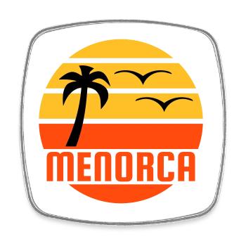 Menorca (Sonne, Palme, Vögel) - Viereckiger Kühlschrankmagnet - Weiß - Vorne