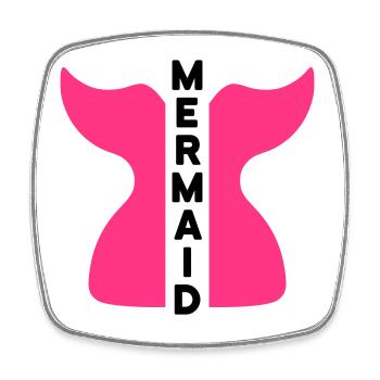 Mermaid (geteilte Meerjungfrauenflosse) - Viereckiger Kühlschrankmagnet - Weiß - Vorne