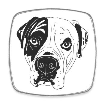 Boxer Weimaraner Mix - Viereckiger Kühlschrankmagnet - Weiß - Vorne