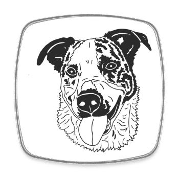 Basenji Mix - Viereckiger Kühlschrankmagnet - Weiß - Vorne