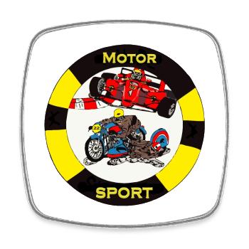 Motor, Sport, Auto, Motorrad, Wiltsch, Schweiz - Viereckiger Kühlschrankmagnet - Weiß - Vorne