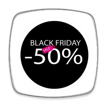 Promo Aufkleber 50% - Viereckiger Kühlschrankmagnet - Weiß - Vorne