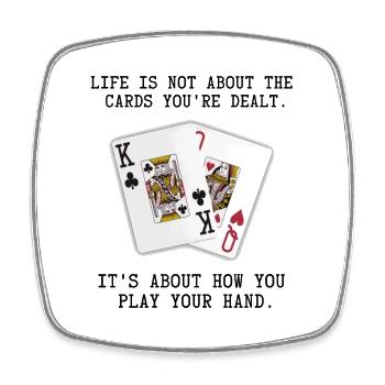 Inspirant Dire Cartes à Jouer Poker Citation - Magnet carré - blanc - Devant