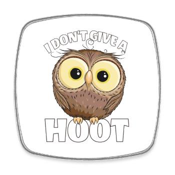 I Don't Give A Hoot Sweet Glowing Owl Glotzaugen - Square fridge magnet - white - Front