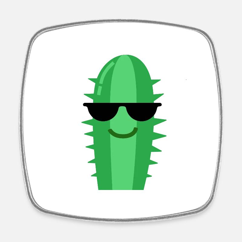 Cool cactus - Square fridge magnet - white