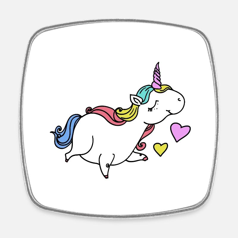 Thick Sweet Unicorn - Square fridge magnet - white
