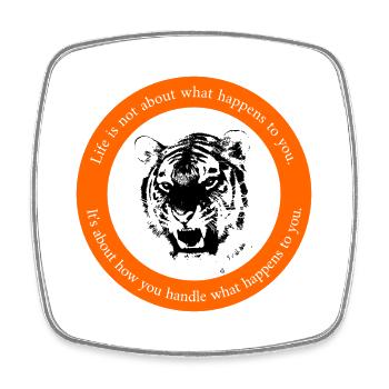 Motivating saying Tiger Inspiration Mindset - Square fridge magnet - white - Front