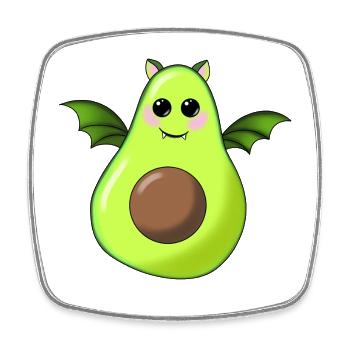 Chauve-souris d’avocat - Magnet carré - blanc - Devant