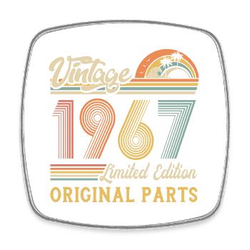 Vintage 1967 limited edition original parts - Square fridge magnet - white - Front