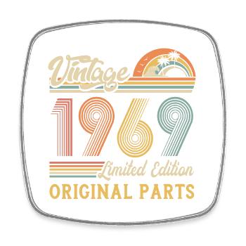 Vintage 1969 limited edition original parts - Square fridge magnet - white - Front