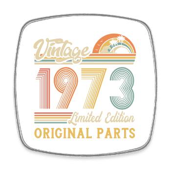 Vintage 1973 limited edition original parts - Square fridge magnet - white - Front