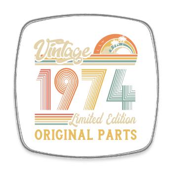 Vintage 1974 limited edition original parts - Square fridge magnet - white - Front