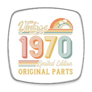 Vintage 1970 limited edition original parts - Viereckiger Kühlschrankmagnet - Weiß - Vorne