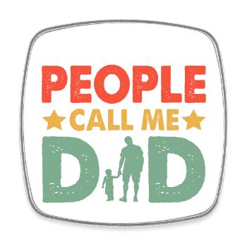 Papa - Fête des Pères - Fête des Hommes - Cadeau - Magnet carré - blanc - Devant
