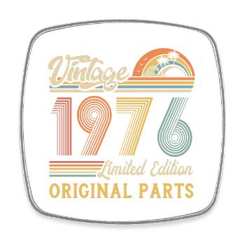 Vintage 1976 limited edition original parts - Viereckiger Kühlschrankmagnet - Weiß - Vorne