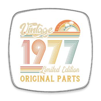 Vintage 1977 limited edition original parts - Square fridge magnet - white - Front