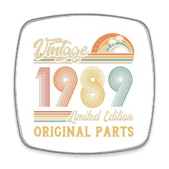 Vintage 1989 limited edition original parts - Viereckiger Kühlschrankmagnet - Weiß - Vorne