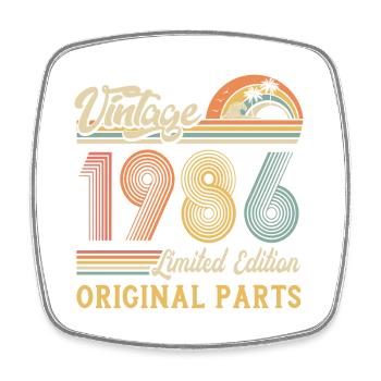 Vintage 1986 limited edition original parts - Viereckiger Kühlschrankmagnet - Weiß - Vorne