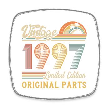 Vintage 1997 limited edition original parts - Square fridge magnet - white - Front