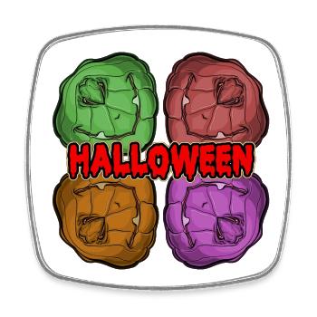 HALLOWEEN - Viereckiger Kühlschrankmagnet - Weiß - Vorne