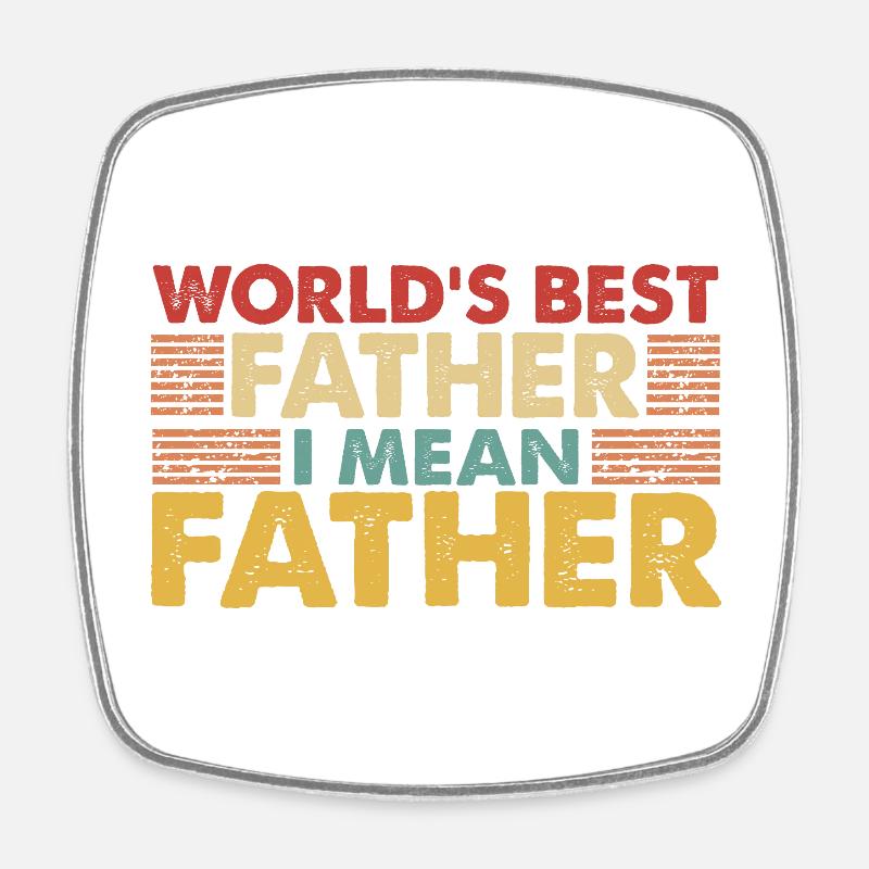 World's Best Farter Mid-Range Dad- Funny Dads - Square fridge magnet - white