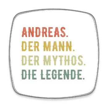 Andreas Vorname Der Mann Der Mythos Die Legende - Viereckiger Kühlschrankmagnet - Weiß - Vorne