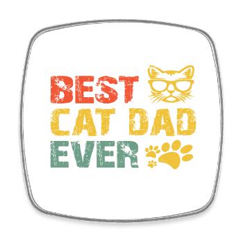 Cat's father - Square fridge magnet - white - Front