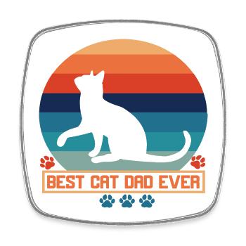 Cat's father - Square fridge magnet - white - Front