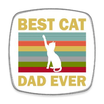 Cat's father - Square fridge magnet - white - Front